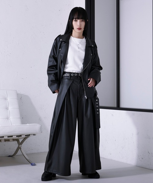 Ellno Loset（エルノロゼット）の「ハカマタックワイドパンツ/SETUP