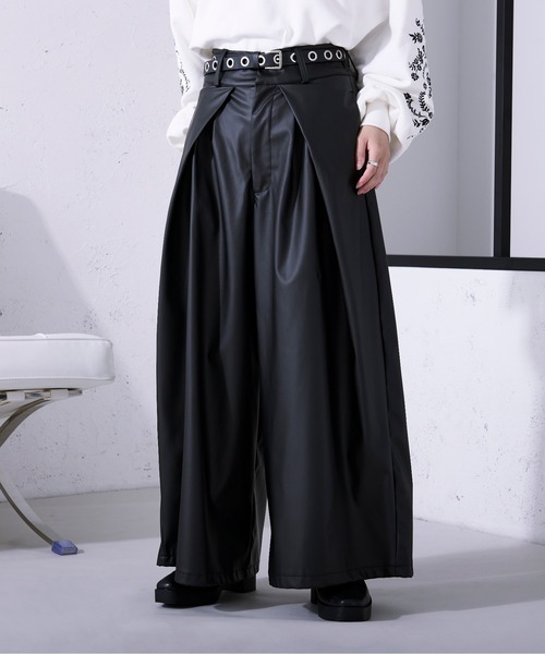 Ellno Loset(エルノロゼット)の「ハカマタックワイドパンツ/SETUP対応(その他パンツ・メンズ・ブラック・LARGE/MEDIUM/SMALL)」の12枚目の写真