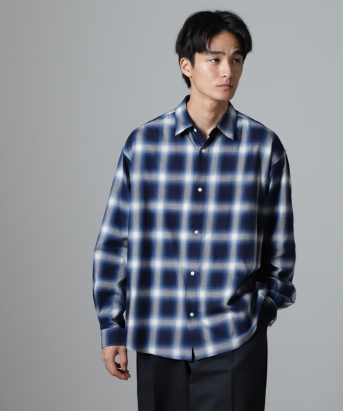 ナノユニバース別注 ラングラー オンブレチェックガウンシャツ Sサイズ ナノユニバース別注 ラングラー オンブレチェックガウンシャツ S