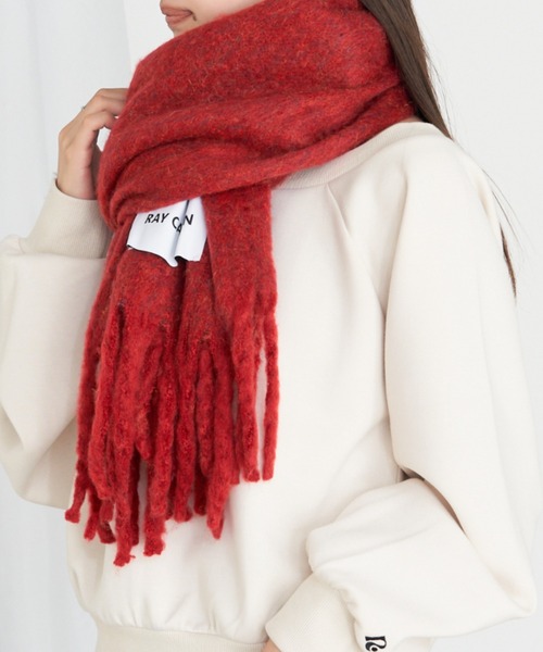 RAY CASSIN(レイカズン)の「デカネームボリュームマフラー(マフラー・レディース・アイボリー/ブラック/ブルー/レッド/ブルー系その他2・FREE)」の12枚目の写真