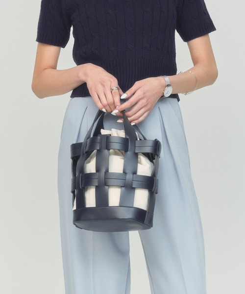 BLUE×PALANG(ブルーパラン)の「【販売終了】WOVEN BASKET BAG(ショルダーバッグ・レディース・ブルー/ネイビー・FREE)」の9枚目の写真