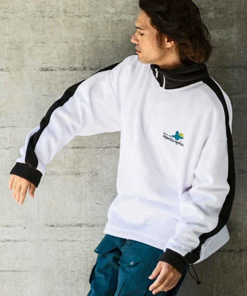 Mark Gonzales（マーク・ゴンザレス）の「【WEB・直営店限定】MARK GONZALES ARTWORK COLLECTION(マーク ゴンザレス)袖ラインフリースジャケット（スウェット・メンズ・パープル/ブラック/チャコール/グリーン/ホワイト・XL/L/M）」の18枚目の写真