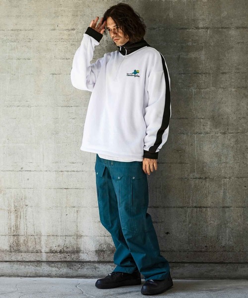 Mark Gonzales（マーク・ゴンザレス）の「【WEB・直営店限定】MARK GONZALES ARTWORK COLLECTION(マーク ゴンザレス)袖ラインフリースジャケット（スウェット・メンズ・パープル/ブラック/チャコール/グリーン/ホワイト・XL/L/M）」の21枚目の写真