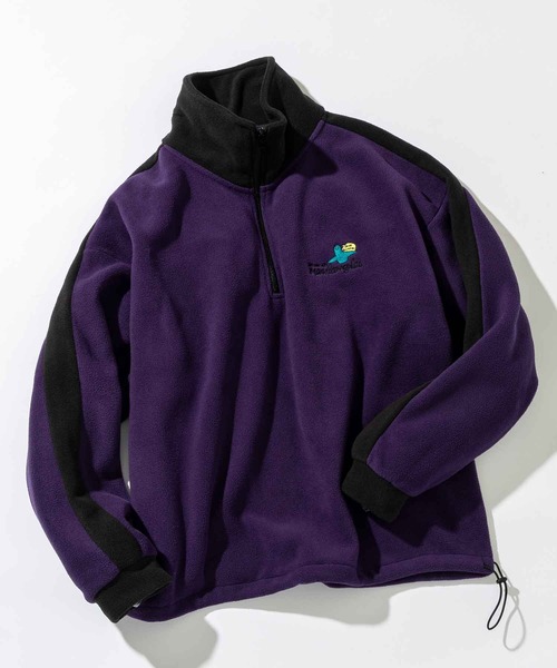 Mark Gonzales（マーク・ゴンザレス）の「【WEB・直営店限定】MARK GONZALES ARTWORK COLLECTION(マーク ゴンザレス)袖ラインフリースジャケット（スウェット・メンズ・パープル/ブラック/チャコール/グリーン/ホワイト・XL/L/M）」の16枚目の写真