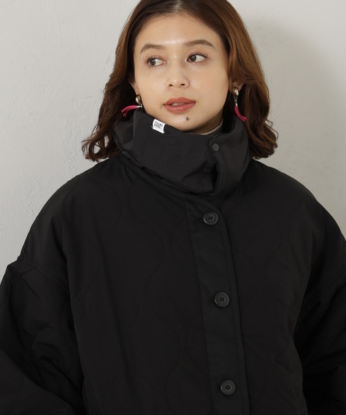 FOUND GOOD（ファウンドグッド）の「キルティングスヌード（ネックウォーマー/スヌード・レディース・ネイビー/ブラック・FREE）」の4枚目の写真