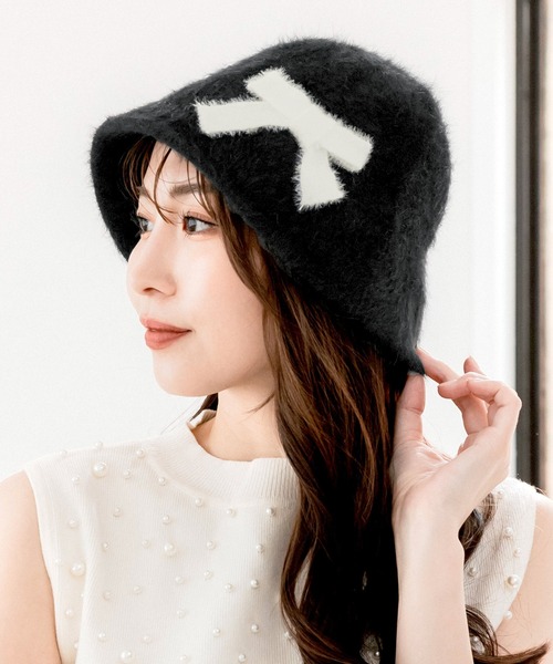 Julia Boutique（ジュリアブティック）の「リボンモチーフチューリップハット（ハット・レディース・ブラック/ホワイト・ONE）」の14枚目の写真