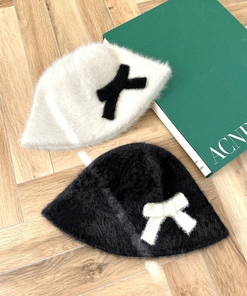 Julia Boutique（ジュリアブティック）の「リボンモチーフチューリップハット（ハット・レディース・ブラック/ホワイト・ONE）」の20枚目の写真