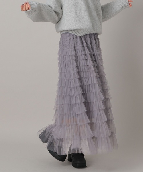 FOREVER 21（フォーエバー トゥエンティーワン）の「【2024FW】フリルティアードロングスカート（スカート・レディース・ブラック/ホワイト/グレー・FREE）」の7枚目の写真