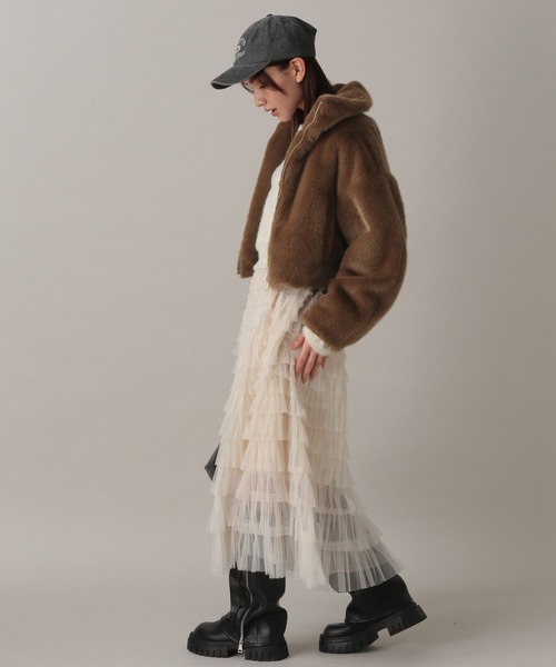 FOREVER 21（フォーエバー トゥエンティーワン）の「【2024FW】フリルティアードロングスカート（スカート・レディース・ブラック/ホワイト/グレー・FREE）」の12枚目の写真