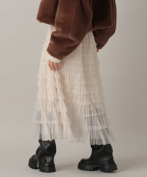 FOREVER 21（フォーエバー トゥエンティーワン）の「【2024FW】フリルティアードロングスカート（スカート・レディース・ブラック/ホワイト/グレー・FREE）」の15枚目の写真