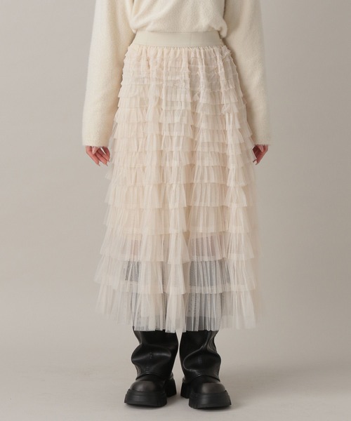 FOREVER 21（フォーエバー トゥエンティーワン）の「【2024FW】フリルティアードロングスカート（スカート・レディース・ブラック/ホワイト/グレー・FREE）」の16枚目の写真