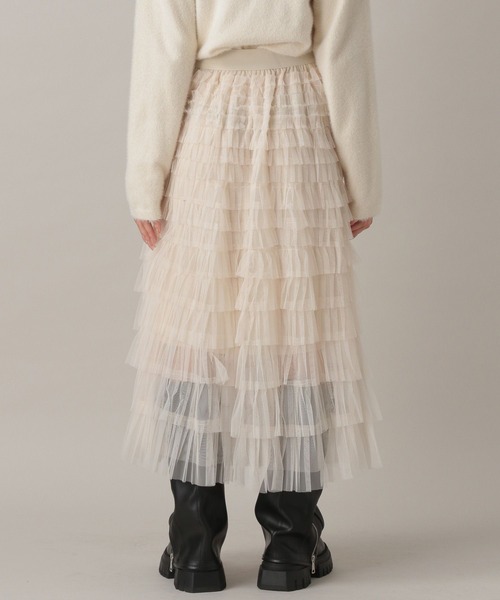 FOREVER 21（フォーエバー トゥエンティーワン）の「【2024FW】フリルティアードロングスカート（スカート・レディース・ブラック/ホワイト/グレー・FREE）」の18枚目の写真