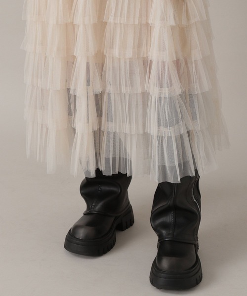 FOREVER 21（フォーエバー トゥエンティーワン）の「【2024FW】フリルティアードロングスカート（スカート・レディース・ブラック/ホワイト/グレー・FREE）」の21枚目の写真