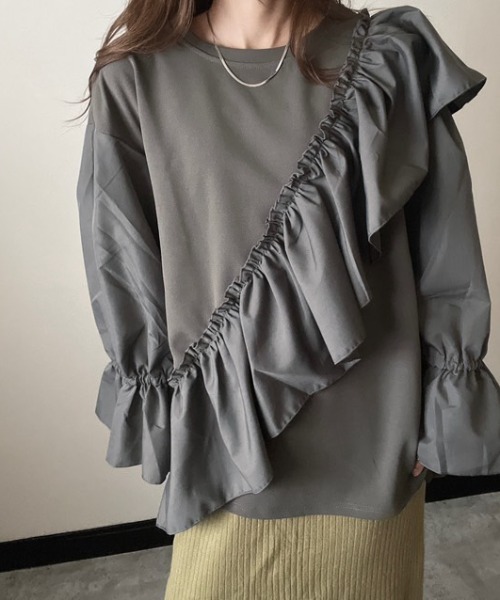 deux amour(ドゥーザムール)の「【ZOZO限定】フリルチュニック(チュニック・レディース・カーキ/ブラック/グレー・FREE)」の17枚目の写真