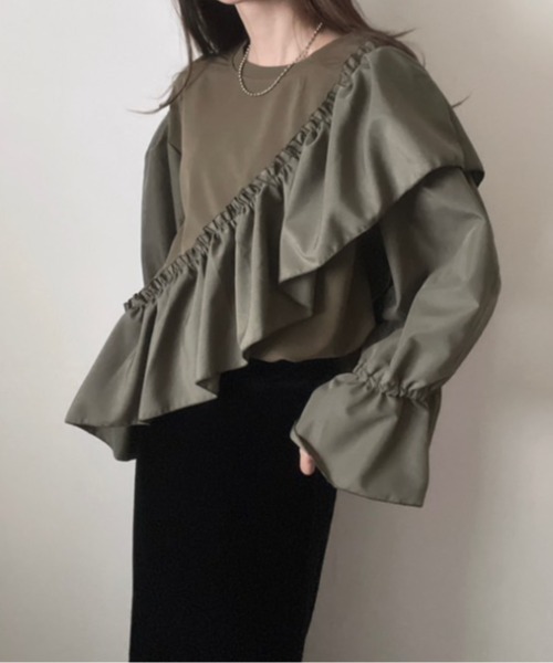 deux amour(ドゥーザムール)の「【ZOZO限定】フリルチュニック(チュニック・レディース・カーキ/ブラック/グレー・FREE)」の11枚目の写真