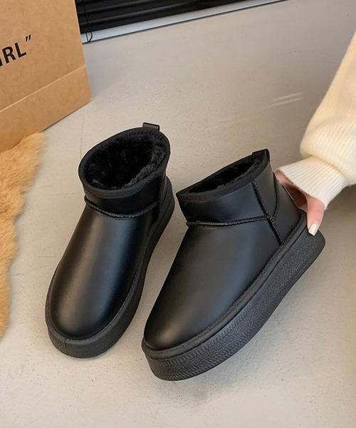 Miniministore（ミニミニストア）の「ムートンブーツ 厚底 裏起毛ブーツ 冬靴（ブーツ・レディース・モカ/キャメル/ブラック・23.0cm/23.5cm/24.0cm/24.5cm/25.0cm）」の6枚目の写真