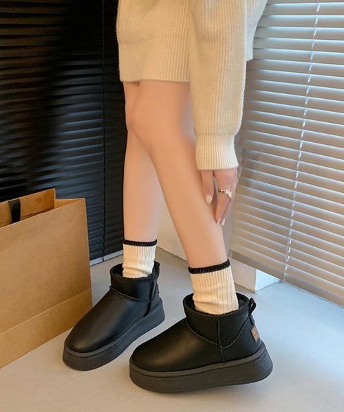 Miniministore（ミニミニストア）の「ムートンブーツ 厚底 裏起毛ブーツ 冬靴（ブーツ・レディース・モカ/キャメル/ブラック・23.0cm/23.5cm/24.0cm/24.5cm/25.0cm）」の7枚目の写真