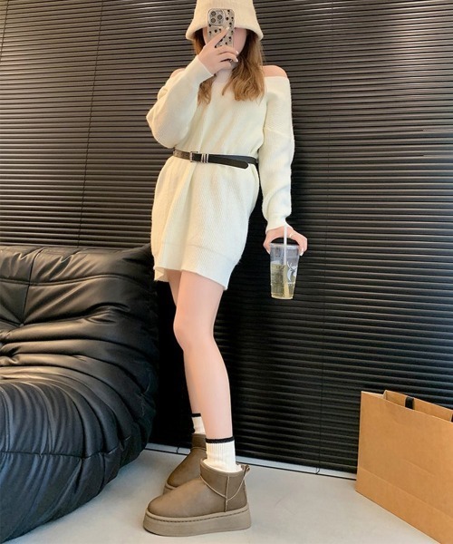 Miniministore（ミニミニストア）の「ムートンブーツ 厚底 裏起毛ブーツ 冬靴（ブーツ・レディース・モカ/キャメル/ブラック・23.0cm/23.5cm/24.0cm/24.5cm/25.0cm）」の13枚目の写真