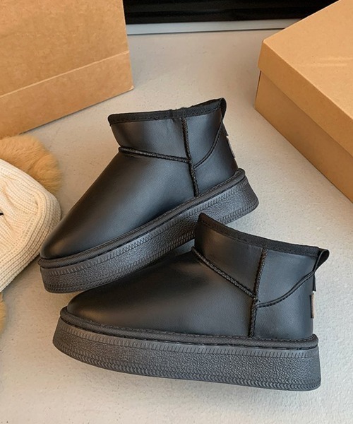 Miniministore（ミニミニストア）の「ムートンブーツ 厚底 裏起毛ブーツ 冬靴（ブーツ・レディース・モカ/キャメル/ブラック・23.0cm/23.5cm/24.0cm/24.5cm/25.0cm）」の22枚目の写真