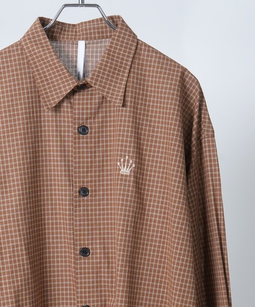 【セール】one point embroidery graph check shirt/ワンポイント 刺繍 グラフチェックシャツ(シャツ/ブラウス)|Starting Over(スターティングオーバー)