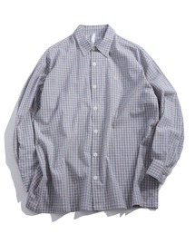one point embroidery graph check shirt/ワンポイント 刺繍 グラフチェックシャツ