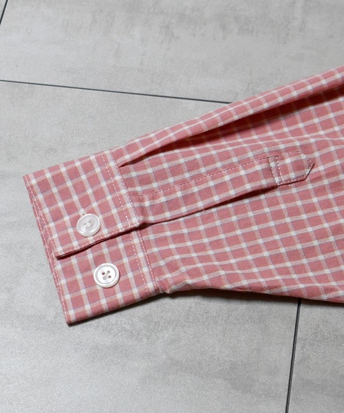 Starting Over(スターティングオーバー)の「one point embroidery graph check shirt/ワンポイント 刺繍 グラフチェックシャツ(シャツ/ブラウス・メンズ・ピンク/チャコールグレー/ブルー/ブラウン・M/L/XL)」の7枚目の写真
