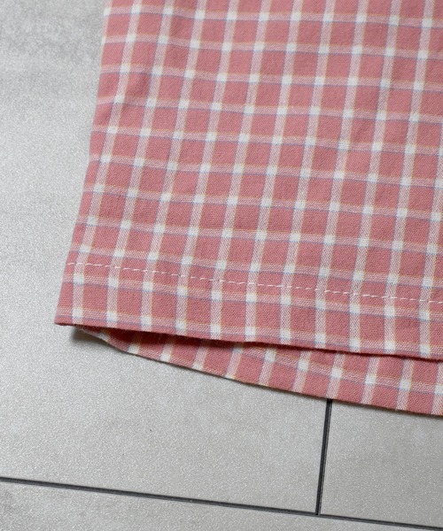 Starting Over(スターティングオーバー)の「one point embroidery graph check shirt/ワンポイント 刺繍 グラフチェックシャツ(シャツ/ブラウス・メンズ・ピンク/チャコールグレー/ブルー/ブラウン・M/L/XL)」の8枚目の写真