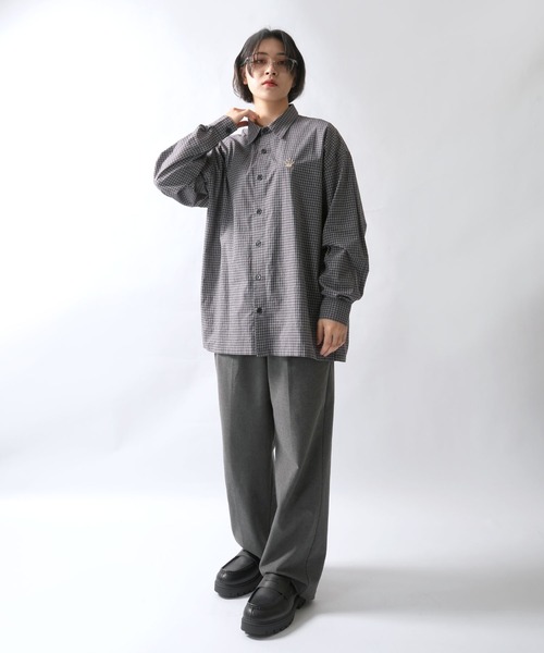Starting Over(スターティングオーバー)の「one point embroidery graph check shirt/ワンポイント 刺繍 グラフチェックシャツ(シャツ/ブラウス・メンズ・ピンク/チャコールグレー/ブルー/ブラウン・M/L/XL)」の12枚目の写真