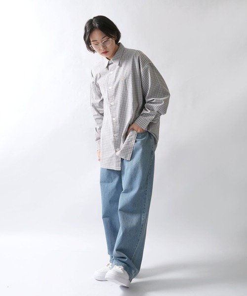 Starting Over(スターティングオーバー)の「one point embroidery graph check shirt/ワンポイント 刺繍 グラフチェックシャツ(シャツ/ブラウス・メンズ・ピンク/チャコールグレー/ブルー/ブラウン・M/L/XL)」の20枚目の写真