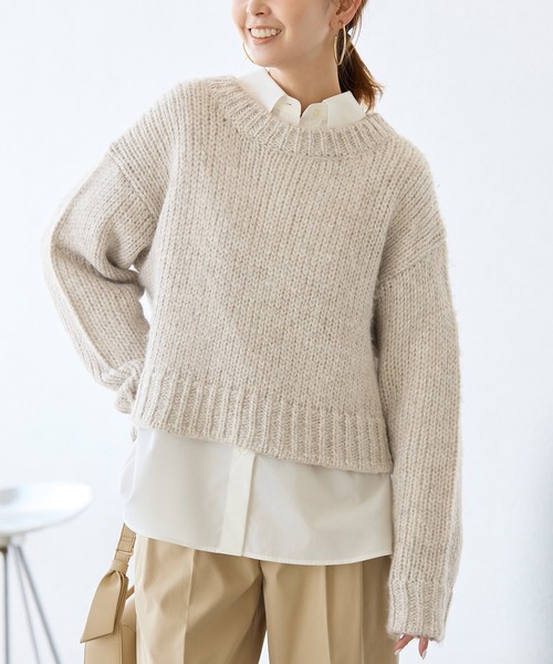 ラメリリーショートニットプルオーバー（ニット/セーター）｜ROPE