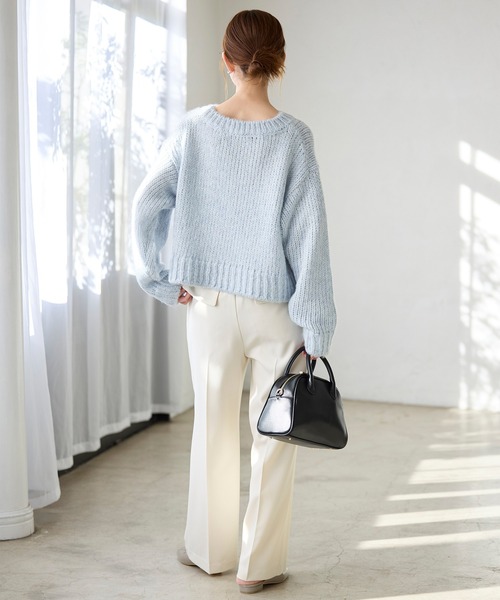 ROPE' PICNIC（ロペピクニック）の「ラメリリーショートニットプルオーバー（ニット/セーター・レディース・ベージュ/グレー/ピンク/サックスブルー・38）」の11枚目の写真