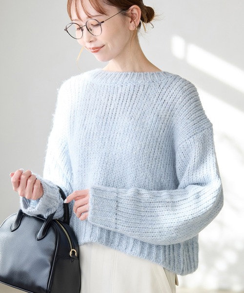 ラメリリーショートニットプルオーバー（ニット/セーター）｜ROPE