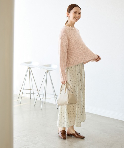 ROPE' PICNIC（ロペピクニック）の「ラメリリーショートニットプルオーバー（ニット/セーター・レディース・ベージュ/グレー/ピンク/サックスブルー・38）」の14枚目の写真