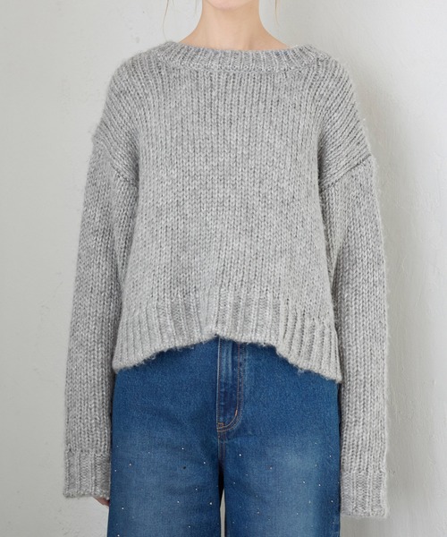 ROPE' PICNIC（ロペピクニック）の「ラメリリーショートニットプルオーバー（ニット/セーター・レディース・ベージュ/グレー/ピンク/サックスブルー・38）」の18枚目の写真