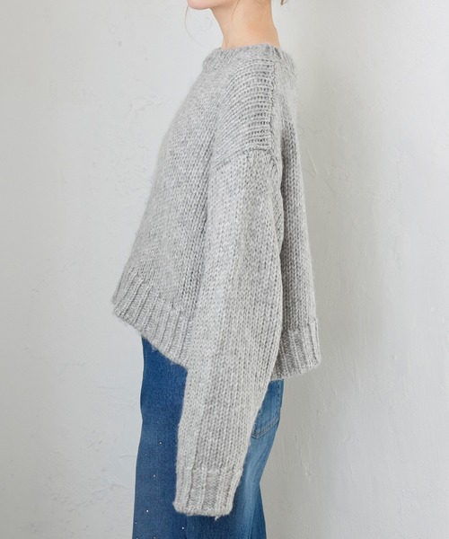 ROPE' PICNIC（ロペピクニック）の「ラメリリーショートニットプルオーバー（ニット/セーター・レディース・ベージュ/グレー/ピンク/サックスブルー・38）」の19枚目の写真