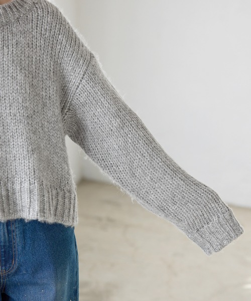 ROPE' PICNIC（ロペピクニック）の「ラメリリーショートニットプルオーバー（ニット/セーター・レディース・ベージュ/グレー/ピンク/サックスブルー・38）」の22枚目の写真