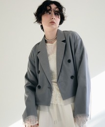 チュール重ねショートジャケット