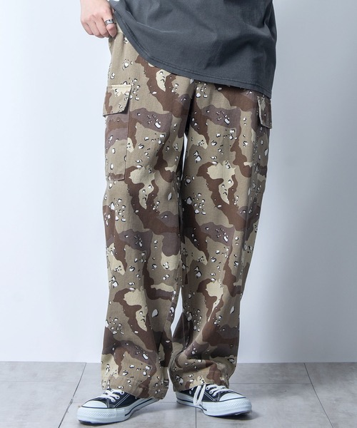 Starting Over（スターティングオーバー）の「bio-wash camouflage cargo wide pants / バイオウォッシュ カモフラージュ カーゴ ワイド パンツ（カーゴパンツ・メンズ・グリーン/カーキ/ダークグリーン・L/M/XL）」の3枚目の写真