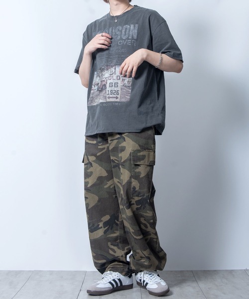 Starting Over（スターティングオーバー）の「bio-wash camouflage cargo wide pants / バイオウォッシュ カモフラージュ カーゴ ワイド パンツ（カーゴパンツ・メンズ・グリーン/カーキ/ダークグリーン・L/M/XL）」の19枚目の写真