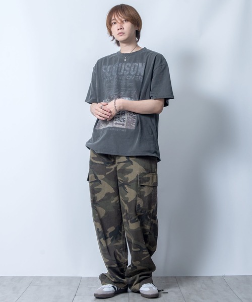 Starting Over（スターティングオーバー）の「bio-wash camouflage cargo wide pants / バイオウォッシュ カモフラージュ カーゴ ワイド パンツ（カーゴパンツ・メンズ・グリーン/カーキ/ダークグリーン・L/M/XL）」の18枚目の写真