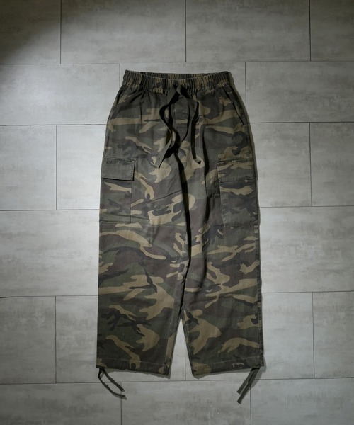 Starting Over（スターティングオーバー）の「bio-wash camouflage cargo wide pants / バイオウォッシュ カモフラージュ カーゴ ワイド パンツ（カーゴパンツ・メンズ・グリーン/カーキ/ダークグリーン・L/M/XL）」の13枚目の写真