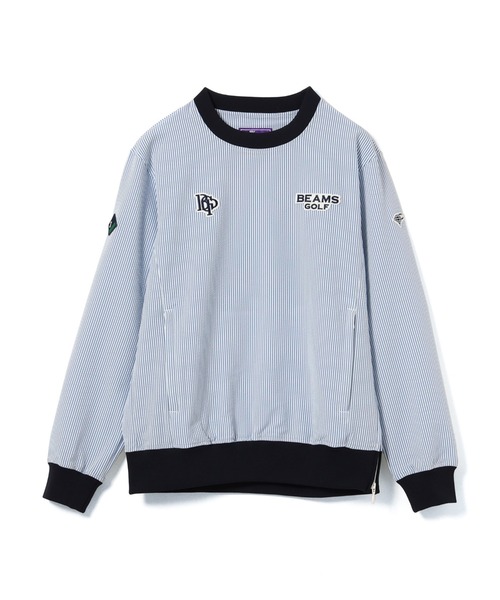BEAMS GOLF(ビームスゴルフ)の「PURPLE LABEL / スフィダンテ 撥水 サッカーストライプ ピステ(ブルゾン・メンズ・サックスブルー/ネイビー/ホワイト・MEDIUM/LARGE/X-LARGE/SMALL)」の3枚目の写真