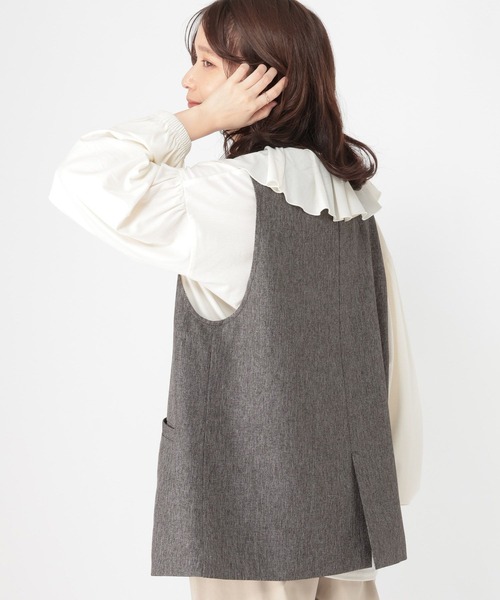 studio CLIP（スタディオクリップ）の「ロングベスト《オケージョン2026SS》（ベスト・レディース・ベージュ/カーキブラウン/ブラック/グレー・FREE）」の10枚目の写真