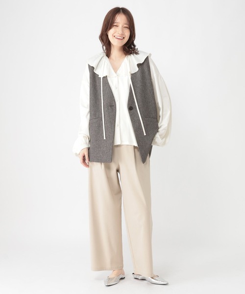 studio CLIP（スタディオクリップ）の「ロングベスト《オケージョン2026SS》（ベスト・レディース・ベージュ/カーキブラウン/ブラック/グレー・FREE）」の11枚目の写真