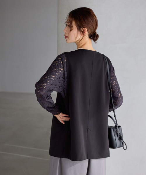 studio CLIP（スタディオクリップ）の「ロングベスト《オケージョン2026SS》（ベスト・レディース・ベージュ/カーキブラウン/ブラック/グレー・FREE）」の16枚目の写真