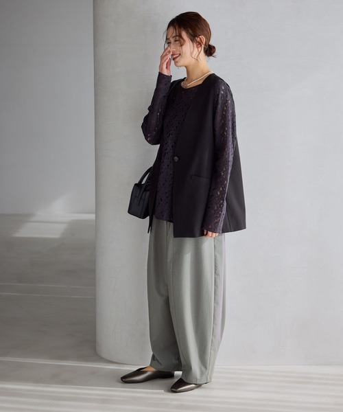 studio CLIP（スタディオクリップ）の「ロングベスト《オケージョン2026SS》（ベスト・レディース・ベージュ/カーキブラウン/ブラック/グレー・FREE）」の19枚目の写真