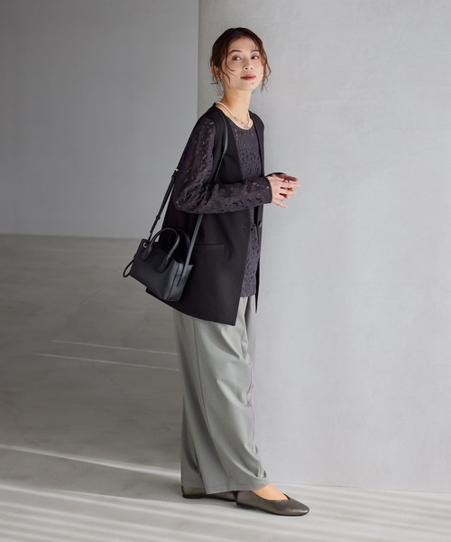 studio CLIP（スタディオクリップ）の「ロングベスト《オケージョン2026SS》（ベスト・レディース・ベージュ/カーキブラウン/ブラック/グレー・FREE）」の20枚目の写真