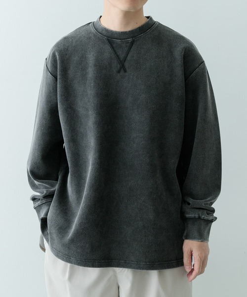 ITEMS URBANRESEARCH（アイテムズ アーバンリサーチ）の「フェードダンボール クルーネックTops（Tシャツ/カットソー・メンズ・ブラック/グリーン/ネイビー・MEDIUM/LARGE）」の5枚目の写真