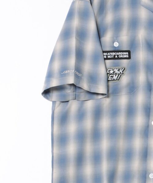 SANTA CRUZ（サンタクルーズ）の「【ムラサキスポーツ限定】SANTACRUZ/サンタクルーズ 半袖シャツ チェック 502252201（シャツ/ブラウス・メンズ・ホワイト/ブルー/オレンジ・M/XL/L）」の5枚目の写真