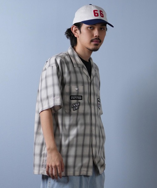 SANTA CRUZ（サンタクルーズ）の「【ムラサキスポーツ限定】SANTACRUZ/サンタクルーズ 半袖シャツ チェック 502252201（シャツ/ブラウス・メンズ・ホワイト/ブルー/オレンジ・M/XL/L）」の9枚目の写真